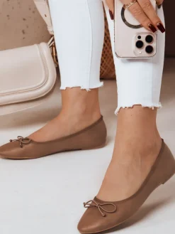Baleriny>Dstreet Baleriny damskie na płaskiem obcasie ASTELLA khaki ZY0631