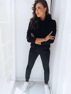 Bluzy Damskie>Dstreet Bluza damska BASIC z kapturem czarna BY0158z