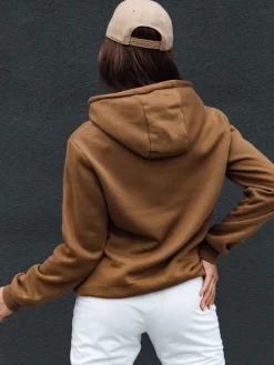 Bluzy Damskie>Dstreet Bluza damska BASIC z kapturem brązowa BY1328