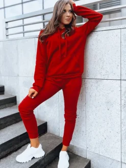Bluzy Damskie>Dstreet Bluza damska BASIC z kapturem czerwona BY0175