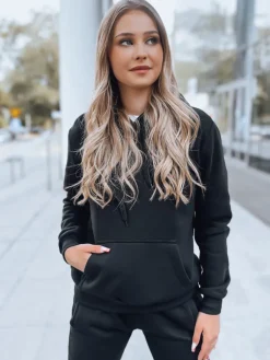 Bluzy Damskie>Dstreet Bluza damska BASIC z kapturem czarna BY0158