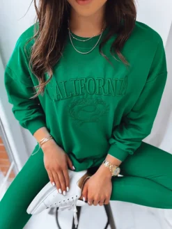 Bluzy Damskie>Dstreet Bluza damska CALIFORNIA DREAM zielona BY1196