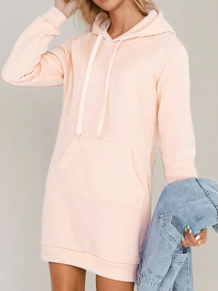 Bluzy Damskie>Dstreet Bluza damska długa z kapturem oversize TIMMY brzoskwiniowa EY2567