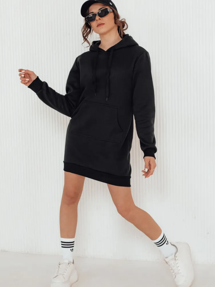 Bluzy Damskie>Dstreet Bluza damska długa z kapturem oversize TIMMY czarna EY1931