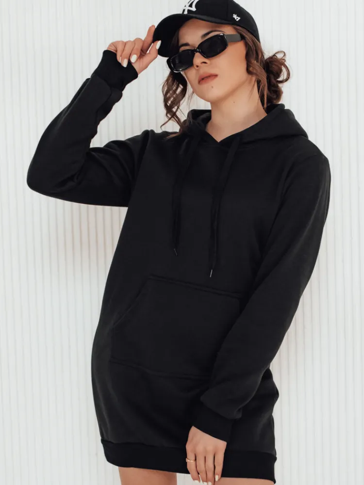Bluzy Damskie>Dstreet Bluza damska długa z kapturem oversize TIMMY czarna EY1931
