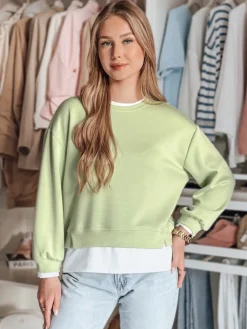 Bluzy Damskie>Dstreet Bluza damska oversize LUZZIO miętowa BY1381
