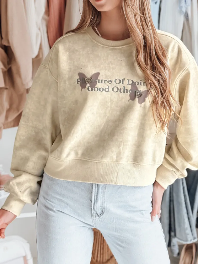 Bluzy Damskie>Dstreet Bluza damska oversize tie-dye w motyle SPARKI ecru BY1404