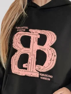 Bluzy Damskie>Dstreet Bluza damska oversize z kapturem LITESSO czarna BY1413