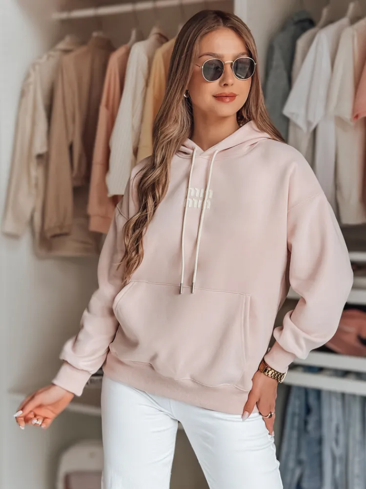 Bluzy Damskie>Dstreet Bluza damska oversize z kapturem MINMIN LOVE różowa BY1494