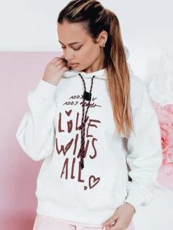 Bluzy Damskie>Dstreet Bluza damska oversize z kapturem LOVEWILL szara BY1468