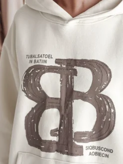 Bluzy Damskie>Dstreet Bluza damska oversize z kapturem LITESSO ecru BY1414