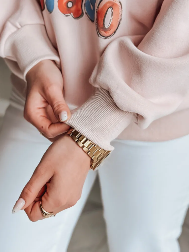 Bluzy Damskie>Dstreet Bluza damska oversize z nadrukiem LALA VIBE różowa BY1505