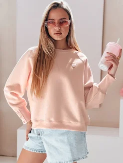 Bluzy Damskie>Dstreet Bluza damska oversize z sercami LOVELISA różowa BY1521