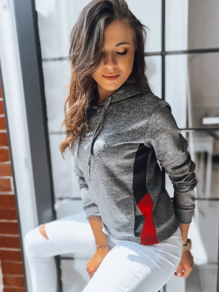 Bluzy Damskie>Dstreet Bluza damska sportowa GIM ciemnoszara BY0948z