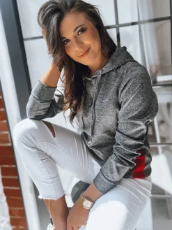 Bluzy Damskie>Dstreet Bluza damska sportowa GIM ciemnoszara BY0948z