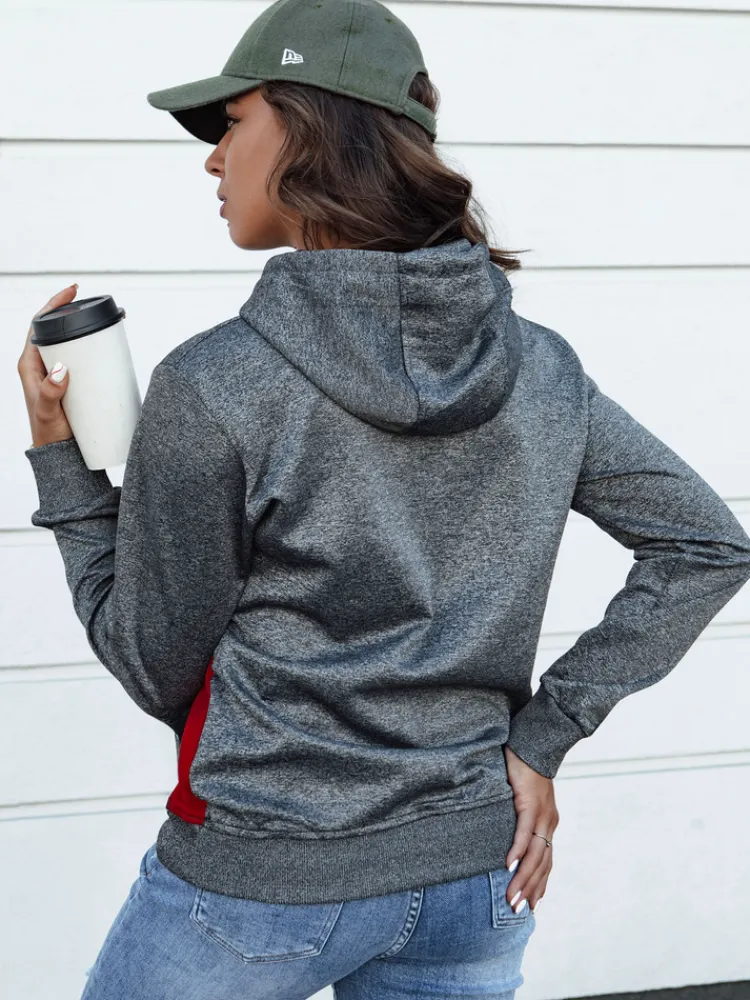 Bluzy Damskie>Dstreet Bluza damska sportowa z kapturem GIM ciemnoszara BY1335