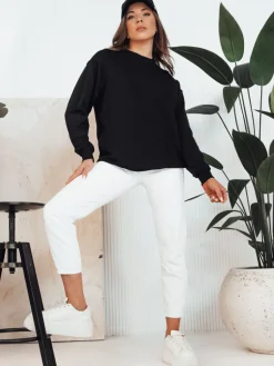 Bluzy Damskie>Dstreet Bluza damska SWAN czarna BY1286