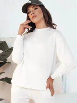 Bluzy Damskie>Dstreet Bluza damska SWAN ecru BY1287