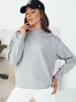 Bluzy Damskie>Dstreet Bluza damska SWAN szara BY1292