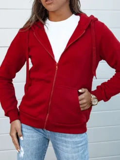 Bluzy Damskie>Dstreet Bluza damska VICTORIA czerwona BY1321
