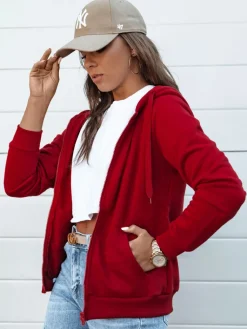 Bluzy Damskie>Dstreet Bluza damska VICTORIA czerwona BY1321