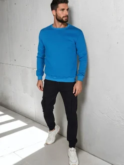 Bluzy Męskie>Dstreet Bluza męska basic niebieska BX5883