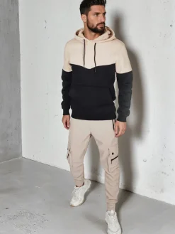 Bluzy Męskie>Dstreet Bluza męska basic z kapturem beżowa BX5880