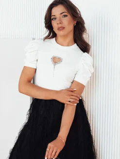 Bluzki Damskie>Dstreet Bluzka damska LERRIS ecru RY2518