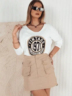 Bluzki Damskie>Dstreet Bluzka damska LOMARZ biała RY2443