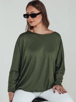 Bluzki Damskie>Dstreet Bluzka damska LOOSEFEMME oversize z wisiorkiem zielona RY2707