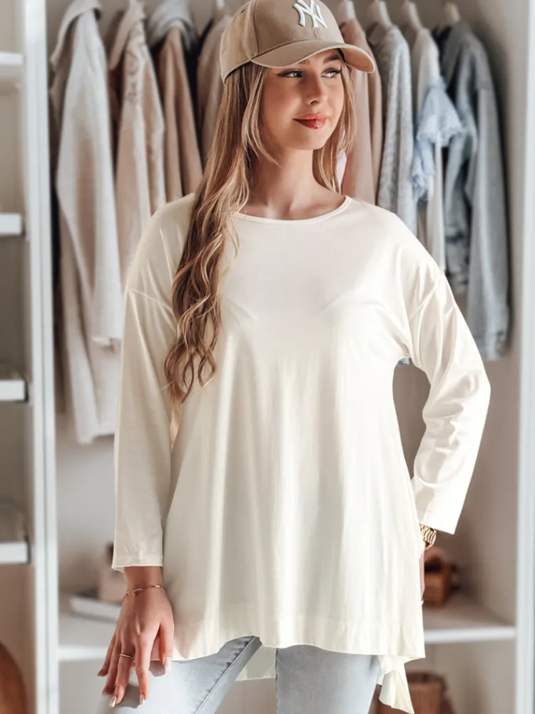 Bluzki Damskie>Dstreet Bluzka damska masełko oversize z wisiorkiem COMFILA ecru RY2787