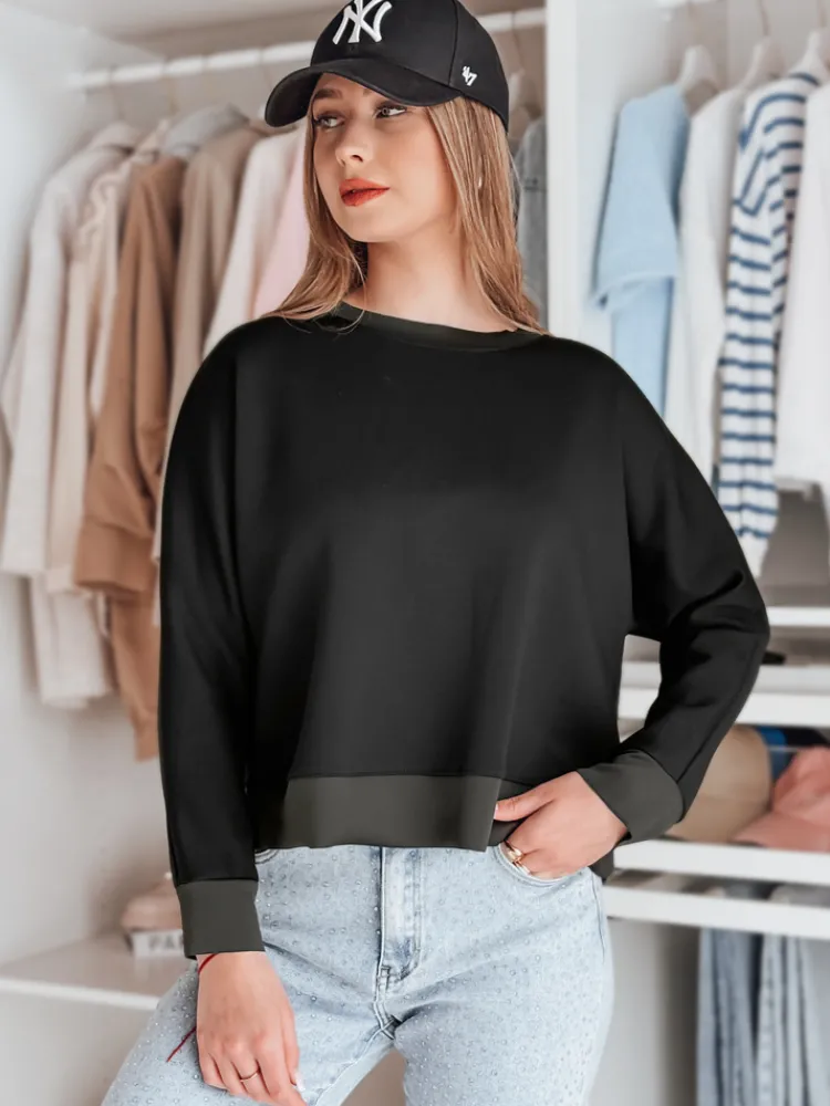 Bluzki Damskie>Dstreet Bluzka damska masełko oversize z wisiorkiem NUBISS czarna RY2802