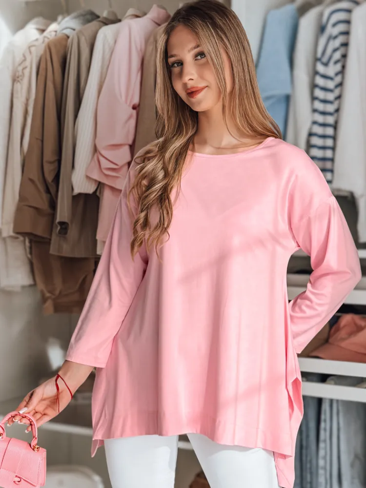 Bluzki Damskie>Dstreet Bluzka damska masełko oversize z wisiorkiem COMFILA różowa RY2790