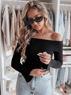 Bluzki Damskie>Dstreet Bluzka damska one size z odkrytymi ramionami SHOWIT czarna MY2424