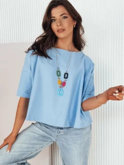 Bluzki Damskie>Dstreet Bluzka damska oversize BULS błękitna RY2506