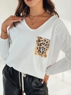 Bluzki Damskie>Dstreet Bluzka damska oversize GLAMZONE z nadrukiem biała RY2683