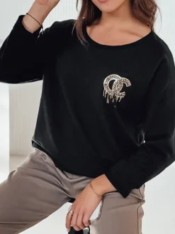 Bluzki Damskie>Dstreet Bluzka damska oversize ICONIQ czarna RY2696