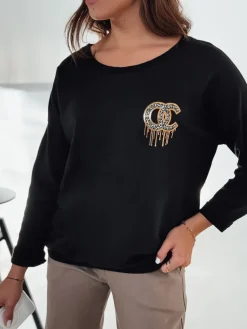 Bluzki Damskie>Dstreet Bluzka damska oversize ICONIQ czarna RY2696