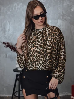 Bluzki Damskie>Dstreet Bluzka damska oversize LEOPARDY w panterkę RY2708