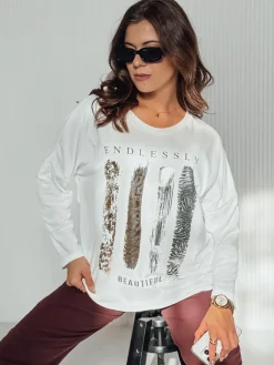 Bluzki Damskie>Dstreet Bluzka damska oversize MODEZINE biała RY2689