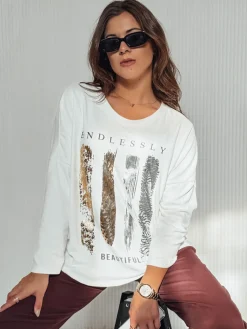 Bluzki Damskie>Dstreet Bluzka damska oversize MODEZINE biała RY2689