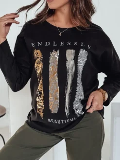 Bluzki Damskie>Dstreet Bluzka damska oversize MODEZINE czarna RY2690