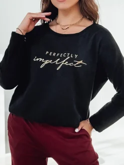 Bluzki Damskie>Dstreet Bluzka damska oversize VIVILINES z nadrukiem czarna RY2692