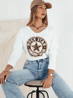 Bluzki Damskie>Dstreet Bluzka damska PURAS biała RY2437