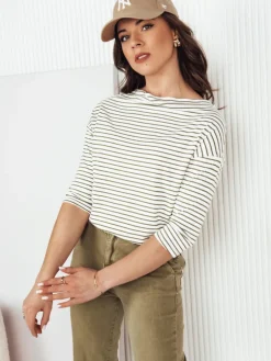 Bluzki Damskie>Dstreet Bluzka damska w paski APRICALE biała RY2480