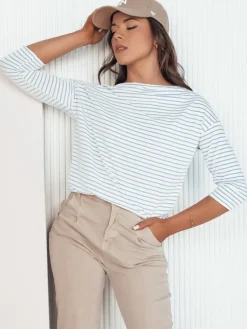 Bluzki Damskie>Dstreet Bluzka damska w paski APRICALE biała RY2642