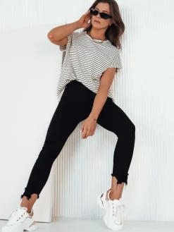 Bluzki Damskie>Dstreet Bluzka damska w paski MONLET biała RY2448