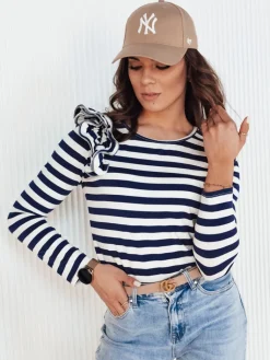 Bluzki Damskie>Dstreet Bluzka damska w paski MORAS granatowa RY2348