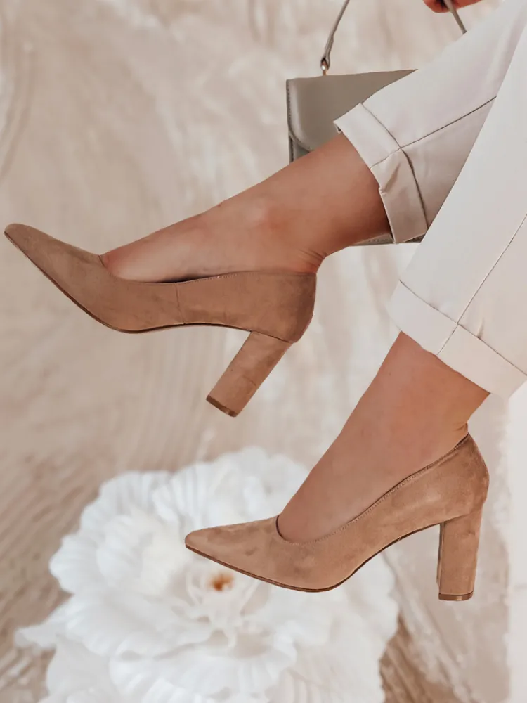 Szpilki>Dstreet Czółenka damskie na słupku STELMI khaki ZY0719