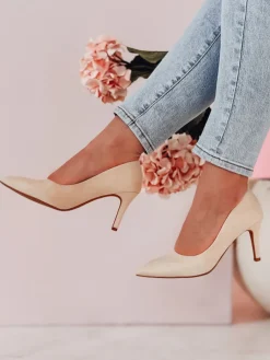 Szpilki>Dstreet Czółenka damskie na słupku SEVINO beżowe ZY0726